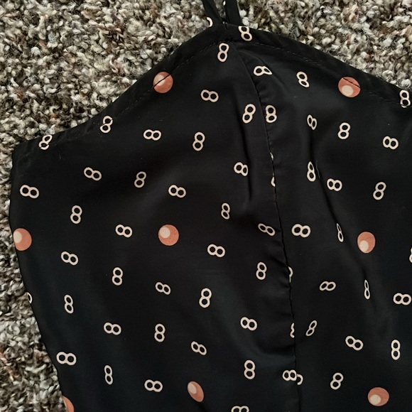 Xhilaration Black Orange Yellow Geometric Polka Dot Mini Sun Dress, Size Medium - Picture 6 of 14